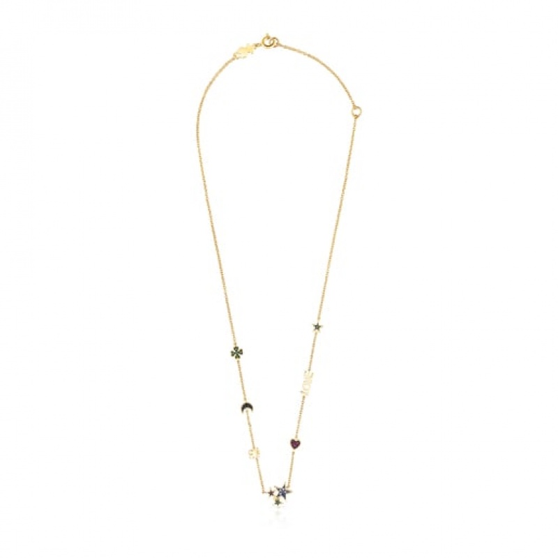 Tous Teddy Bear With Gemstones Halskette Gold | Österreich-JGOZYF507