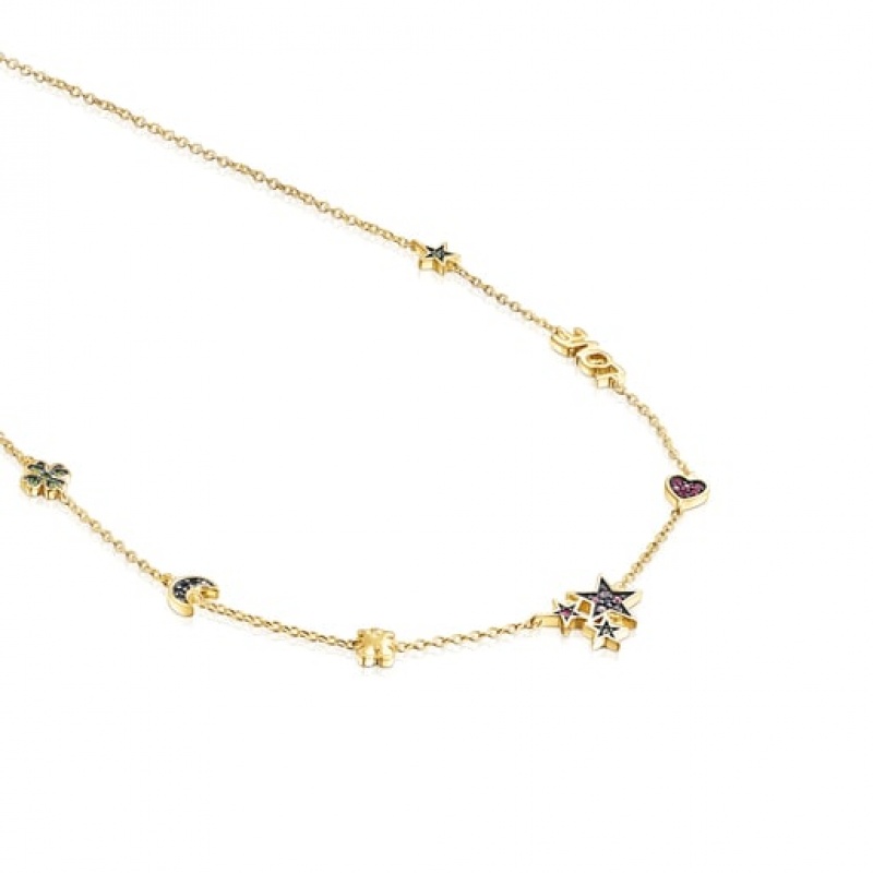 Tous Teddy Bear With Gemstones Halskette Gold | Österreich-JGOZYF507