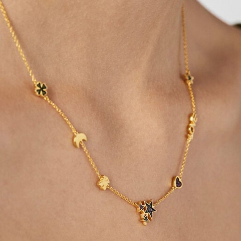 Tous Teddy Bear With Gemstones Halskette Gold | Österreich-JGOZYF507