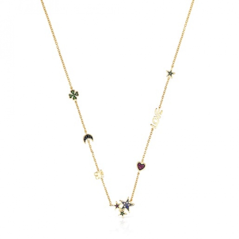 Tous Teddy Bear With Gemstones Halskette Gold | Österreich-JGOZYF507