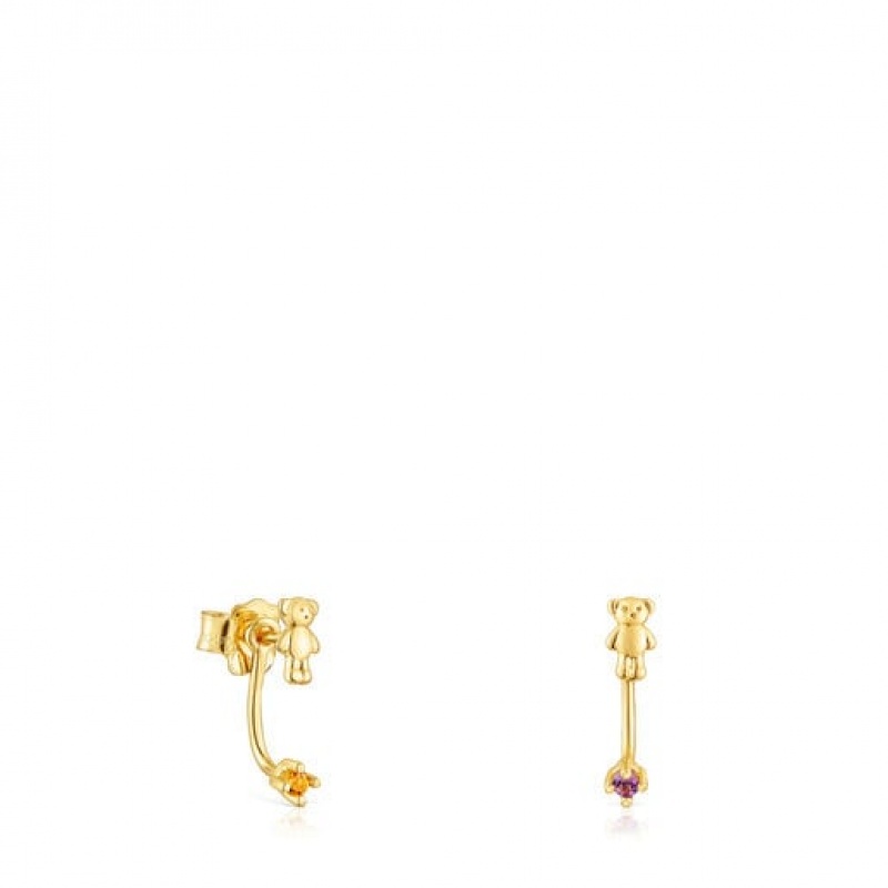 Tous Teddy Bear With Gemstones Ohrringe Gold | Österreich-AKLEIT352