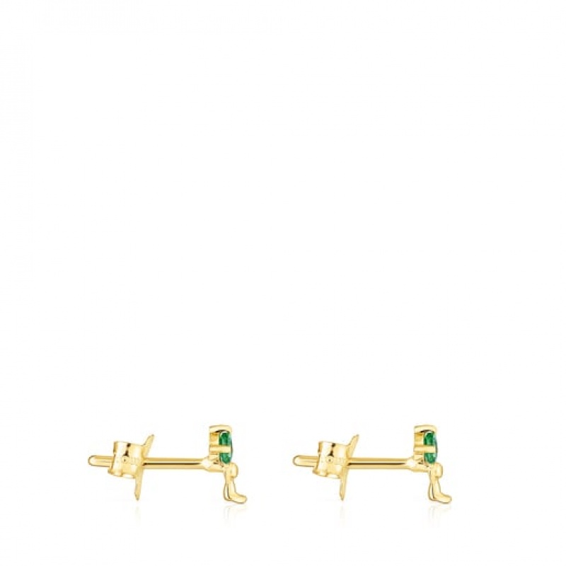 Tous Teddy Bear With Tsavorite Ohrringe Gold | Österreich-TIQSFC724