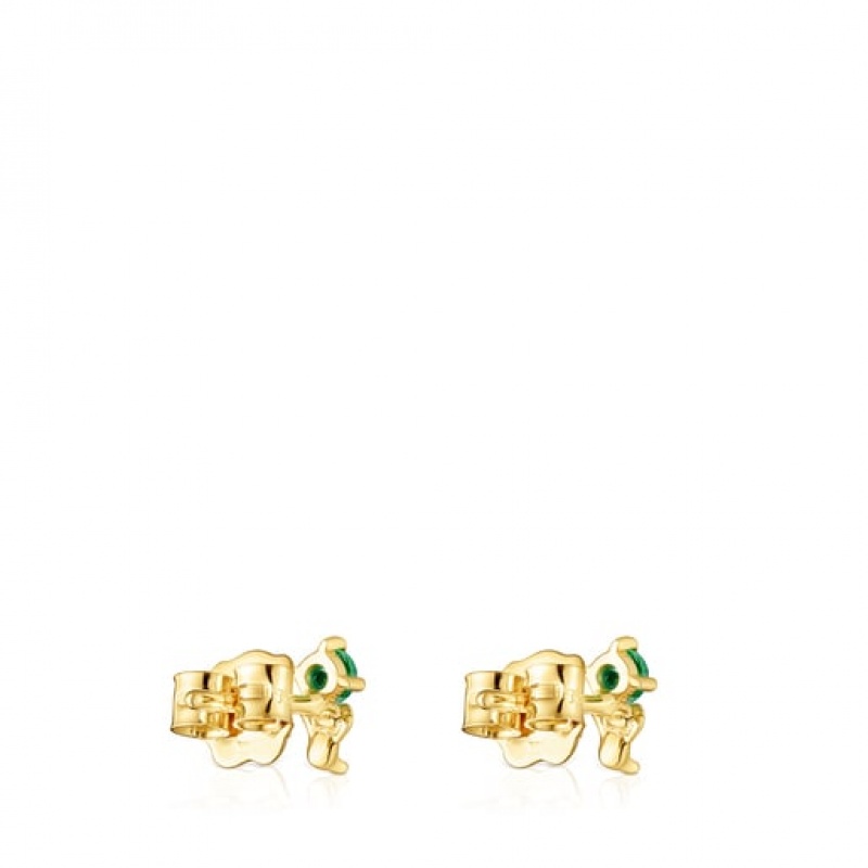 Tous Teddy Bear With Tsavorite Ohrringe Gold | Österreich-TIQSFC724