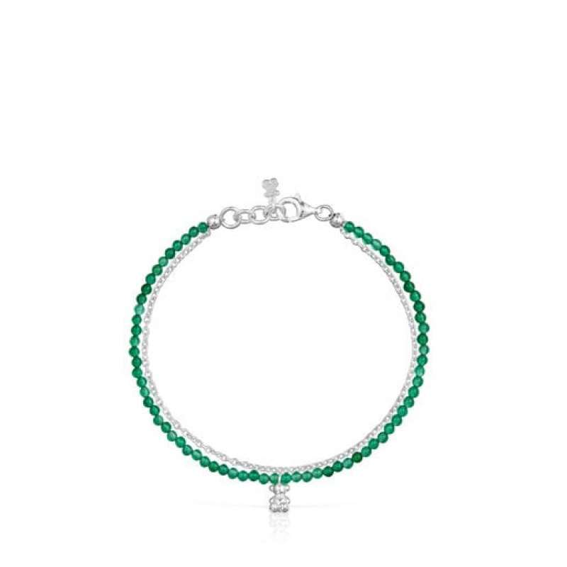 Tous Treated Chalcedony Bold Bear Armband Grün Silber | Österreich-IAZDWR268