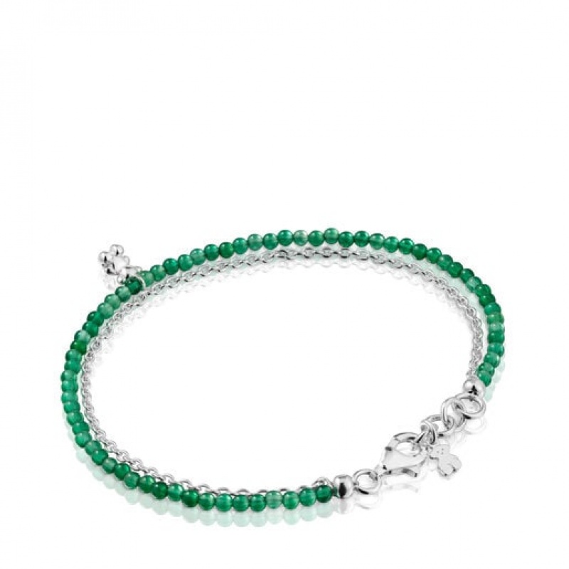 Tous Treated Chalcedony Bold Bear Armband Grün Silber | Österreich-IAZDWR268