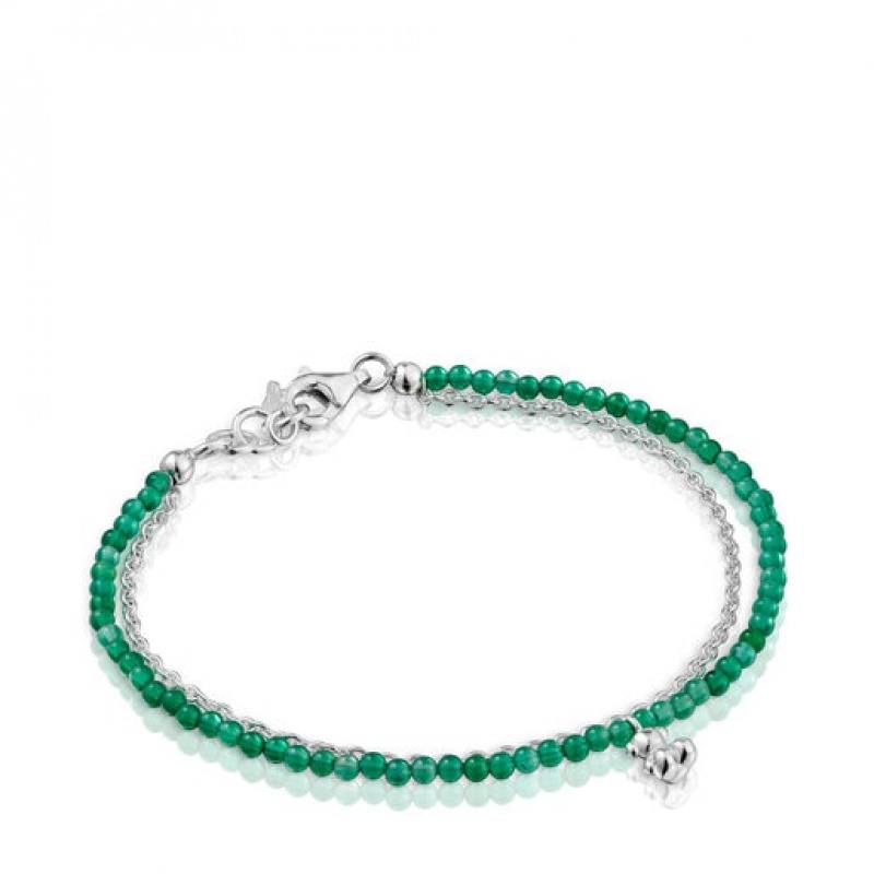 Tous Treated Chalcedony Bold Bear Armband Grün Silber | Österreich-IAZDWR268