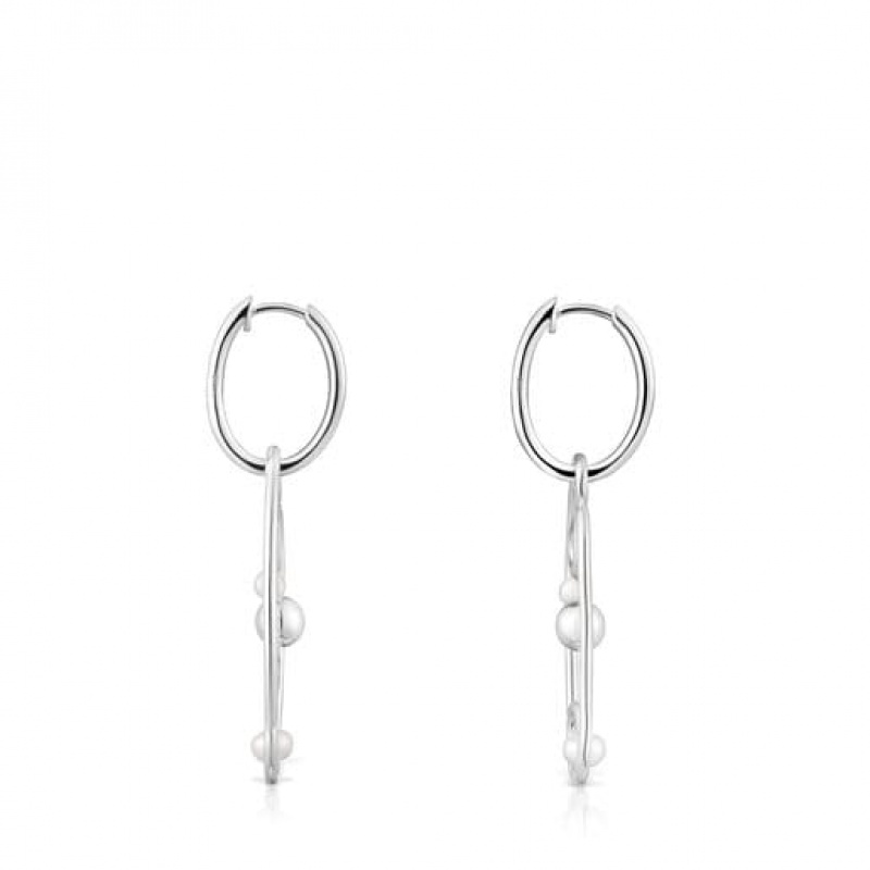 Tous Tsuri Hoop With Cultured Pearls Ohrringe Silber | Österreich-TZOYID745
