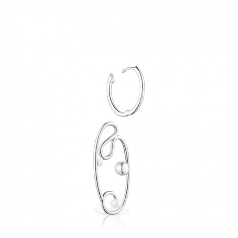 Tous Tsuri Hoop With Cultured Pearls Ohrringe Silber | Österreich-TZOYID745