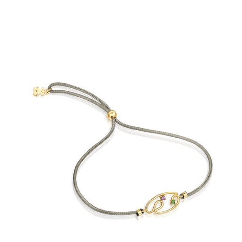 Tous Tsuri Nylon With Gemstones Armband Grau Gold | Österreich-TEJWIC481
