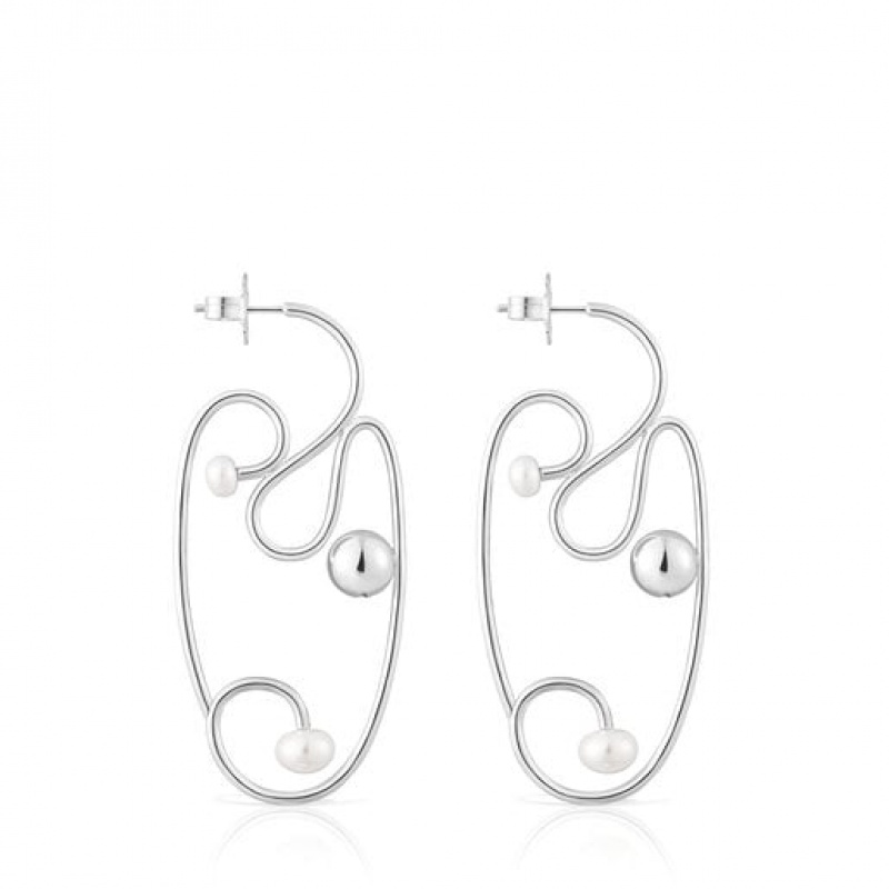 Tous Tsuri With Cultured Pearls Ohrringe Silber | Österreich-ZMFQKO176