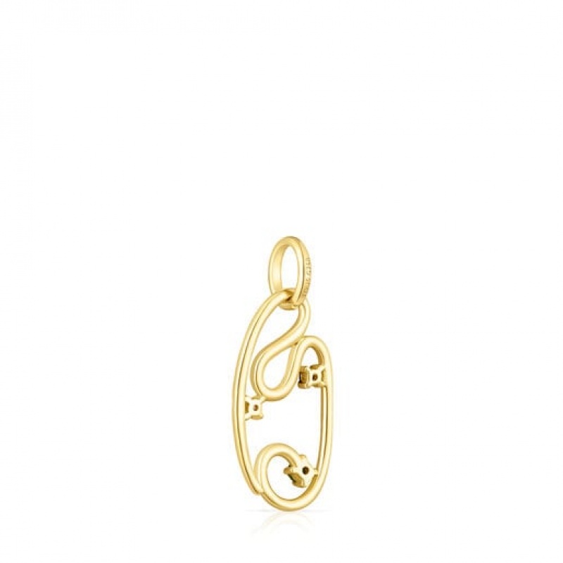 Tous Tsuri With Gemstones Anhänger Gold | Österreich-FKAGBS426