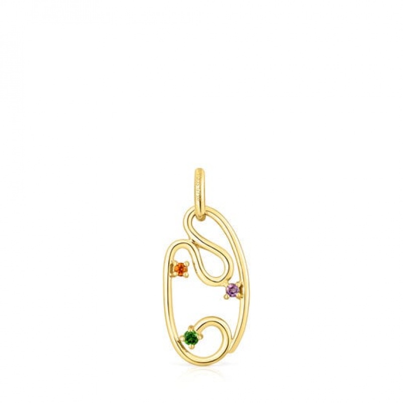 Tous Tsuri With Gemstones Anhänger Gold | Österreich-FKAGBS426