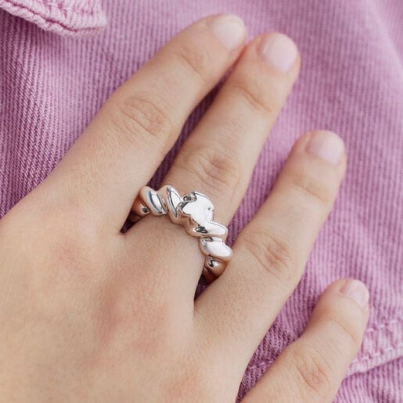 Tous Twisted Braided Bear Motif Ring Silber | Österreich-VWOYUZ048