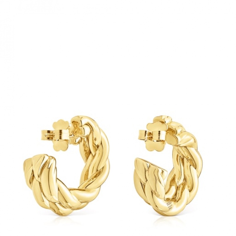 Tous Twisted Double Ohrringe Gold | Österreich-QXYSDW840