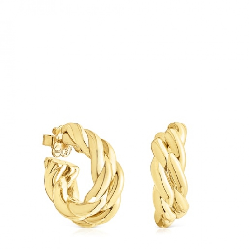 Tous Twisted Double Ohrringe Gold | Österreich-QXYSDW840