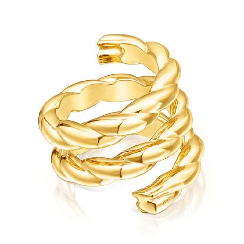 Tous Twisted Triple Braided Ring Gold | Österreich-LVWDNB653