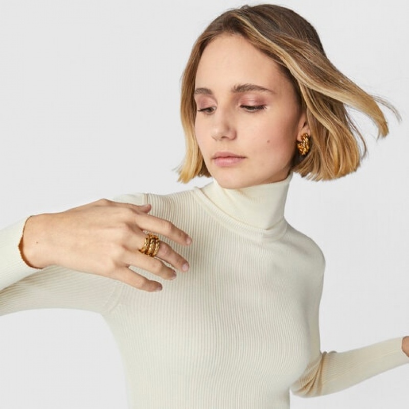 Tous Twisted Triple Braided Ring Gold | Österreich-LVWDNB653