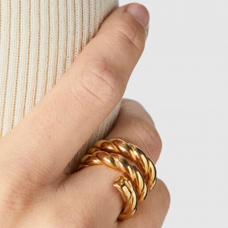 Tous Twisted Triple Braided Ring Gold | Österreich-LVWDNB653