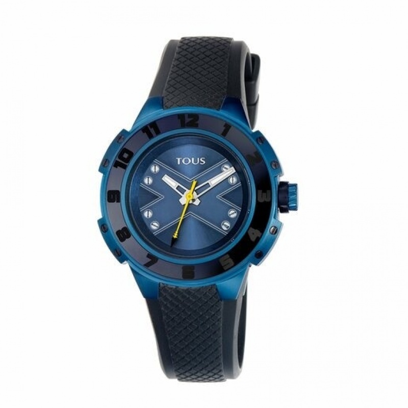 Tous Two Tone Steel Xtous Lady With Silikon Riemen Uhren Dunkelblau | Österreich-SVYCEX192