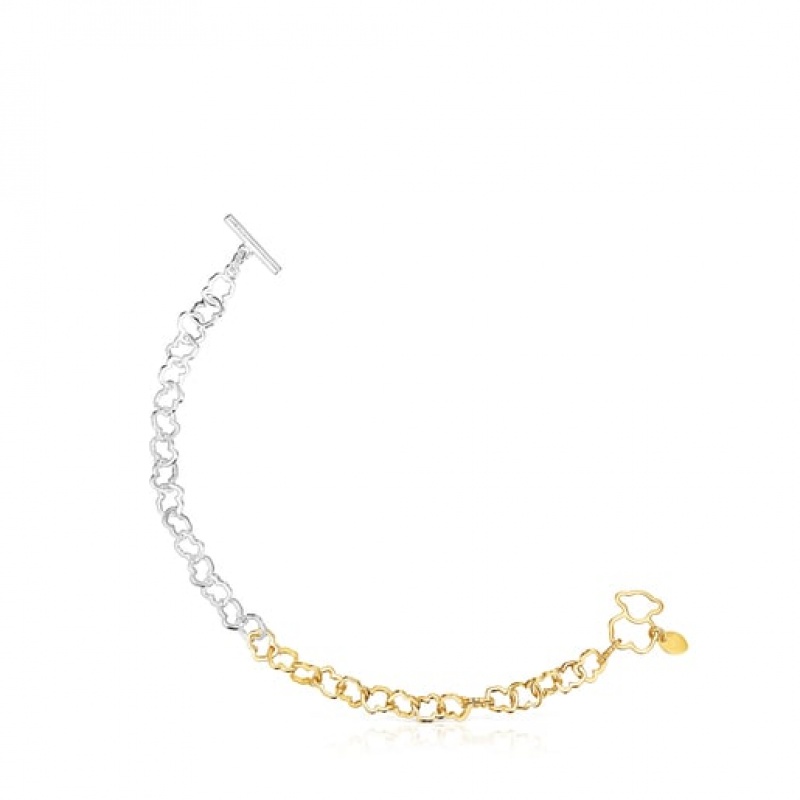 Tous Two-tone Carrusel Bear-motif Armband Gold Silber | Österreich-LANMPX790