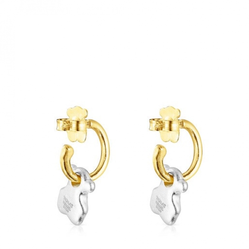 Tous Two-tone Luah Bear Ohrringe Gold Silber | Österreich-PWKICM561