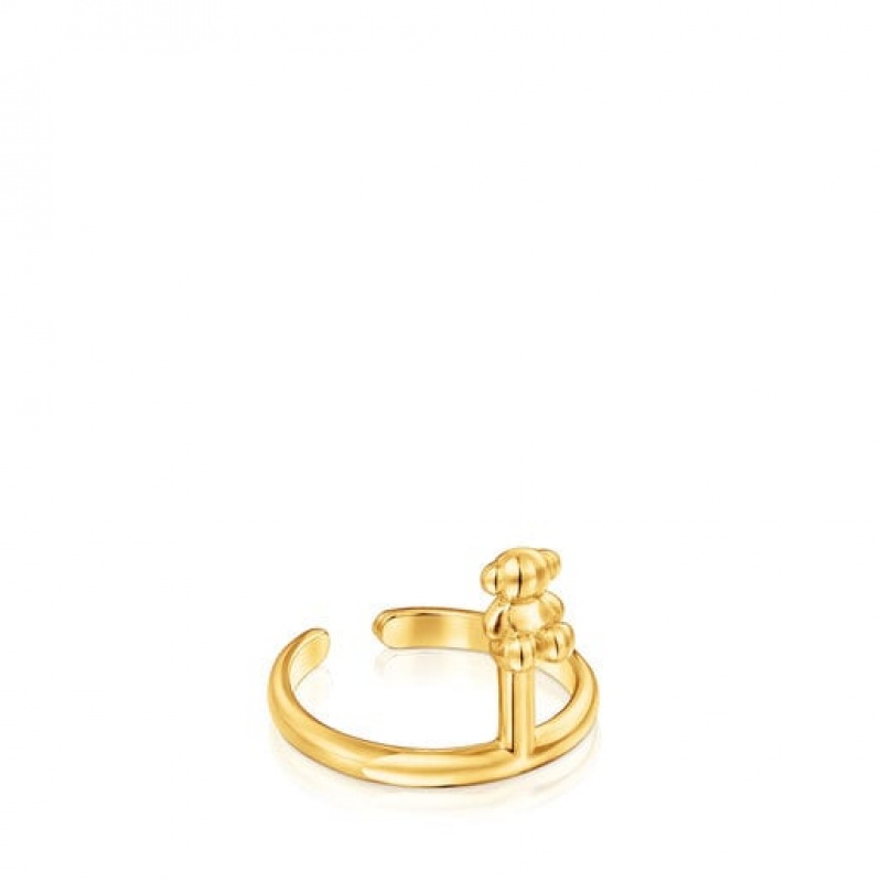 Tous Two-tone Set With Bear Motif Logo Claws Ring Gold | Österreich-PTFEVZ497
