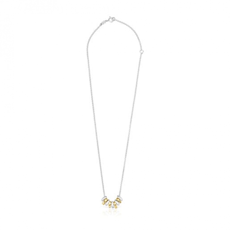 Tous Virtual Garden With Charms Halskette Silber Gold | Österreich-YGFWSO238