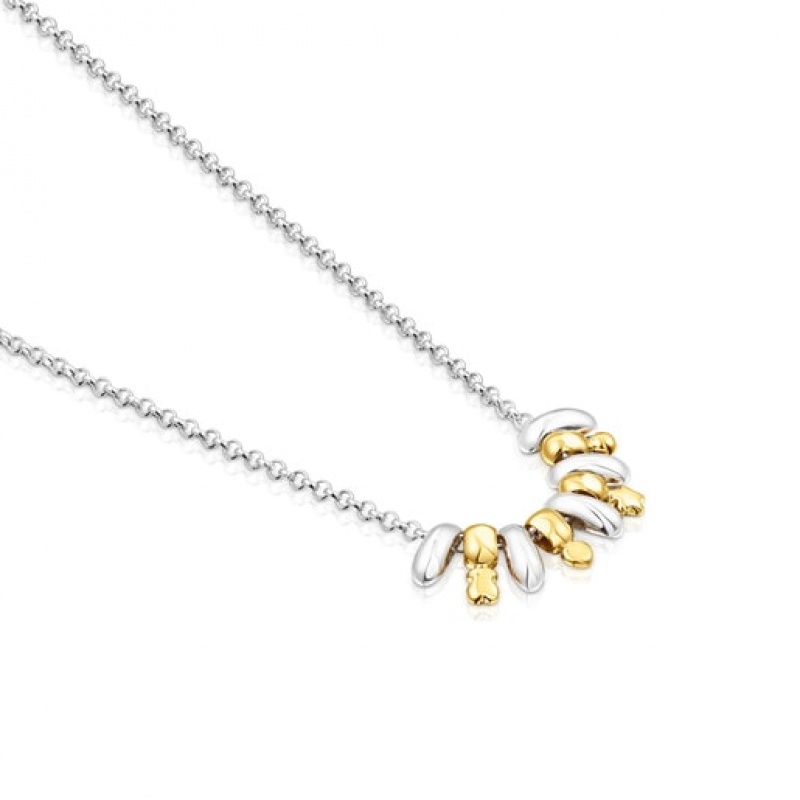 Tous Virtual Garden With Charms Halskette Silber Gold | Österreich-YGFWSO238