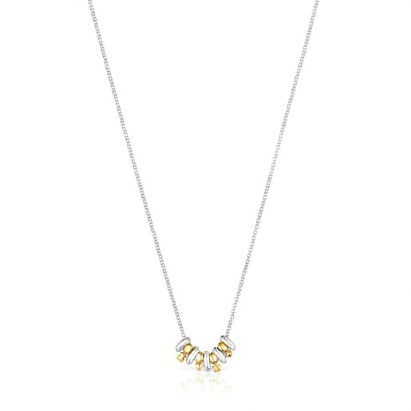 Tous Virtual Garden With Charms Halskette Silber Gold | Österreich-YGFWSO238
