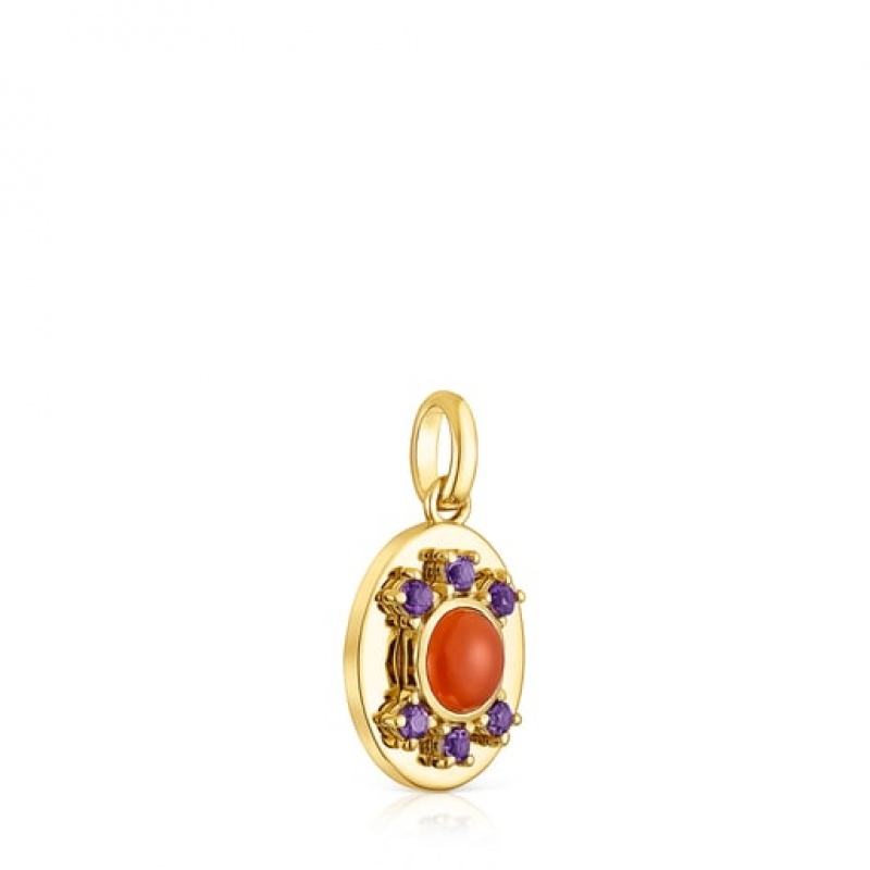 Tous Virtual garden Medallion With Carnelian Anhänger Gold | Österreich-TXCHLR982