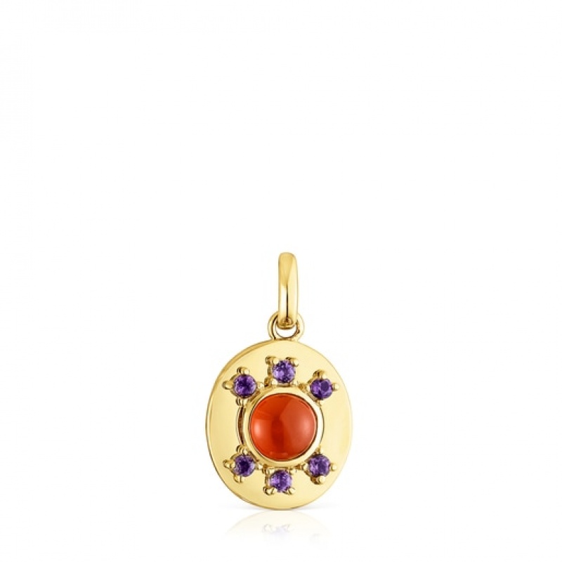 Tous Virtual garden Medallion With Carnelian Anhänger Gold | Österreich-TXCHLR982