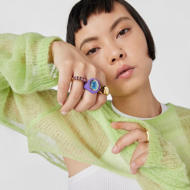 Tous Virtual garden Signet Set With Chalcedony Ring Mehrfarbig | Österreich-PKXVCG371