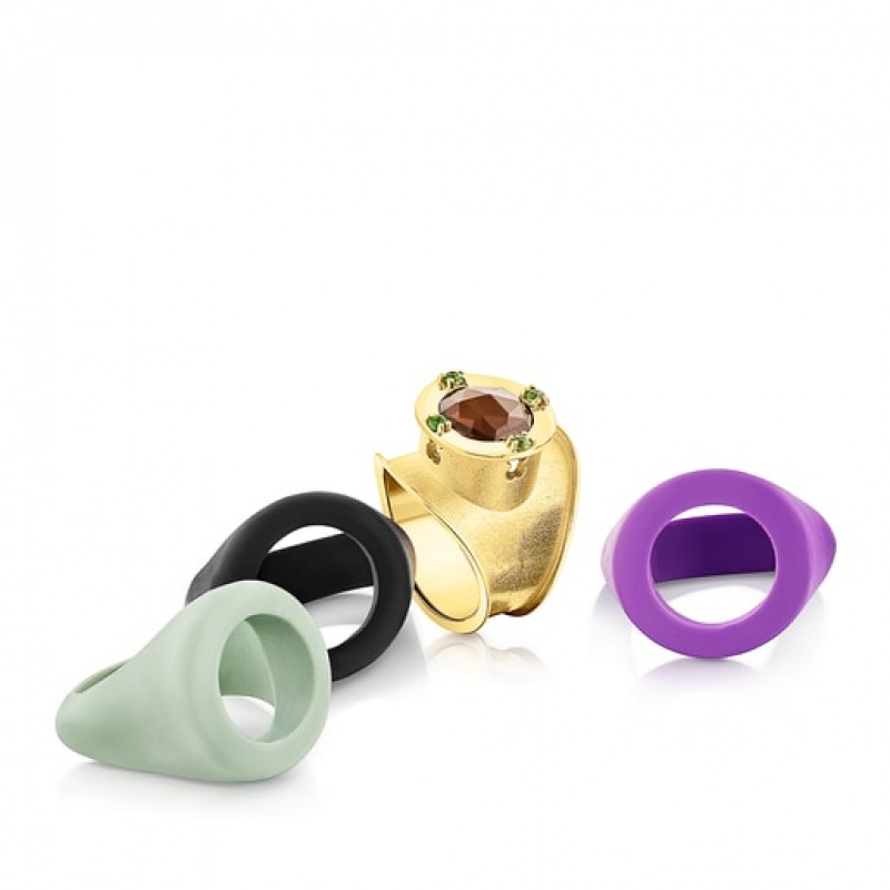 Tous Virtual garden Signet Set With Smoky Quartz Ring Mehrfarbig | Österreich-XPWKHY046