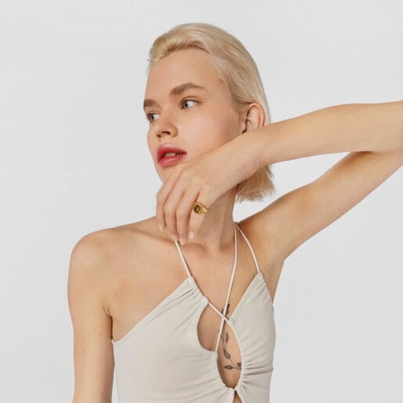 Tous Virtual garden Signet With Labradorite Ring Gold | Österreich-FETAPL260
