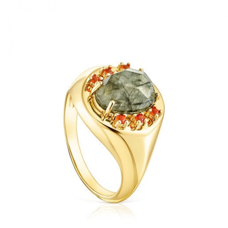Tous Virtual garden Signet With Labradorite Ring Gold | Österreich-FETAPL260