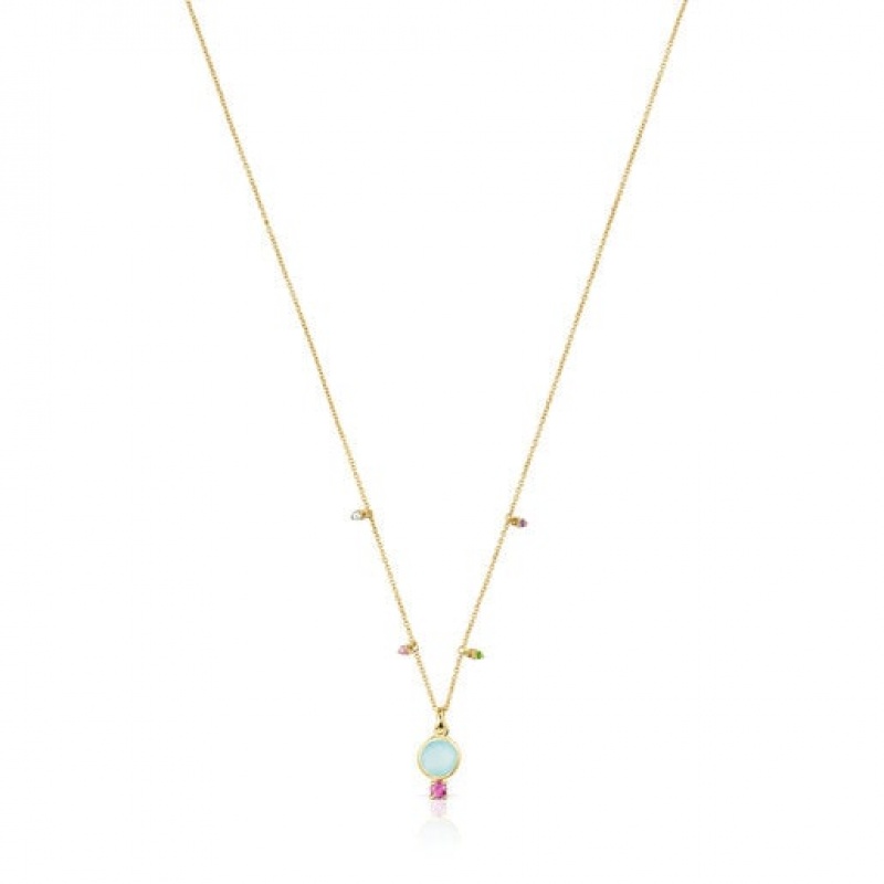 Tous Virtual garden With Chalcedony Gemstones Halskette Gold | Österreich-LXPOGB725