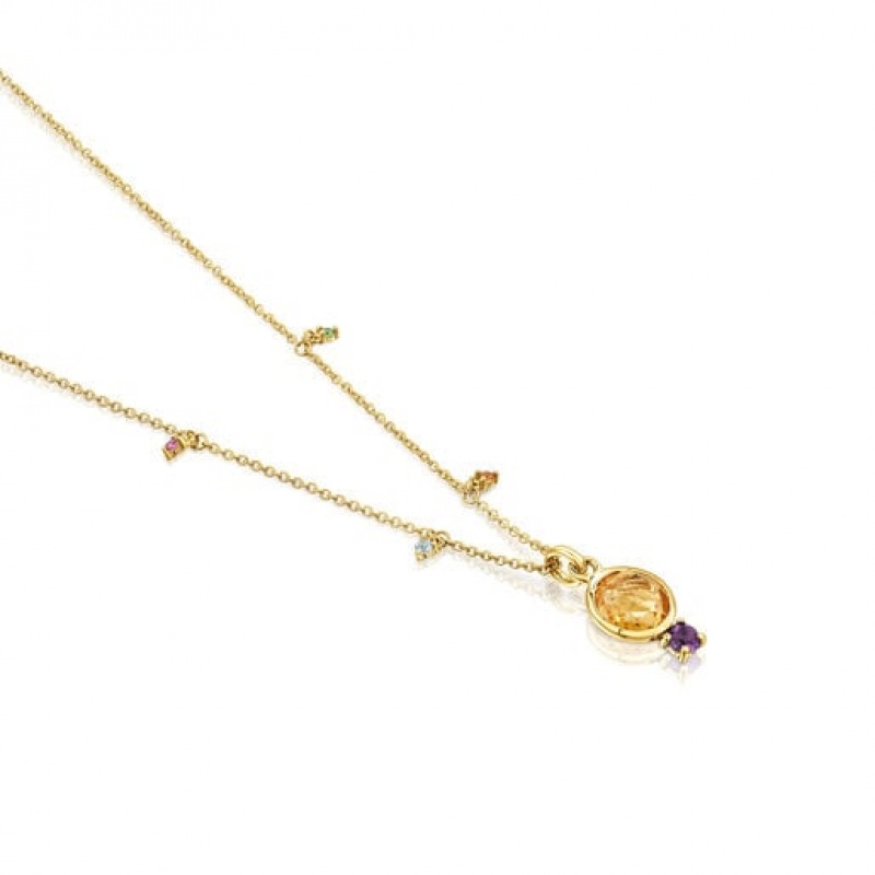 Tous Virtual garden With Citrine Gemstones Halskette Gold | Österreich-NVQHFP094