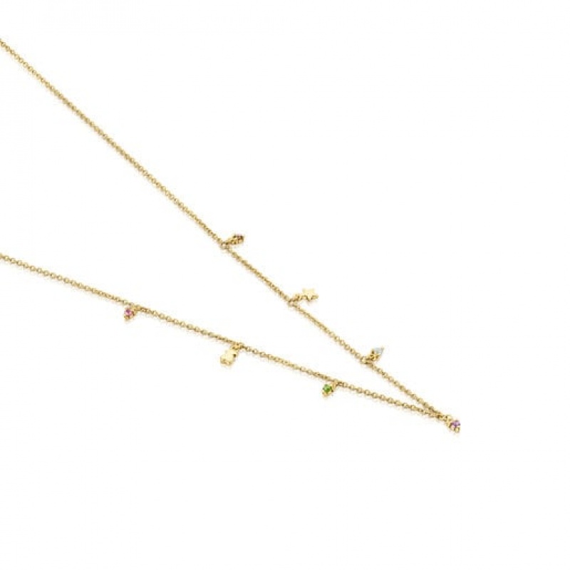 Tous Virtual garden With Gemstones Charms Halskette Gold | Österreich-SPGLYK596