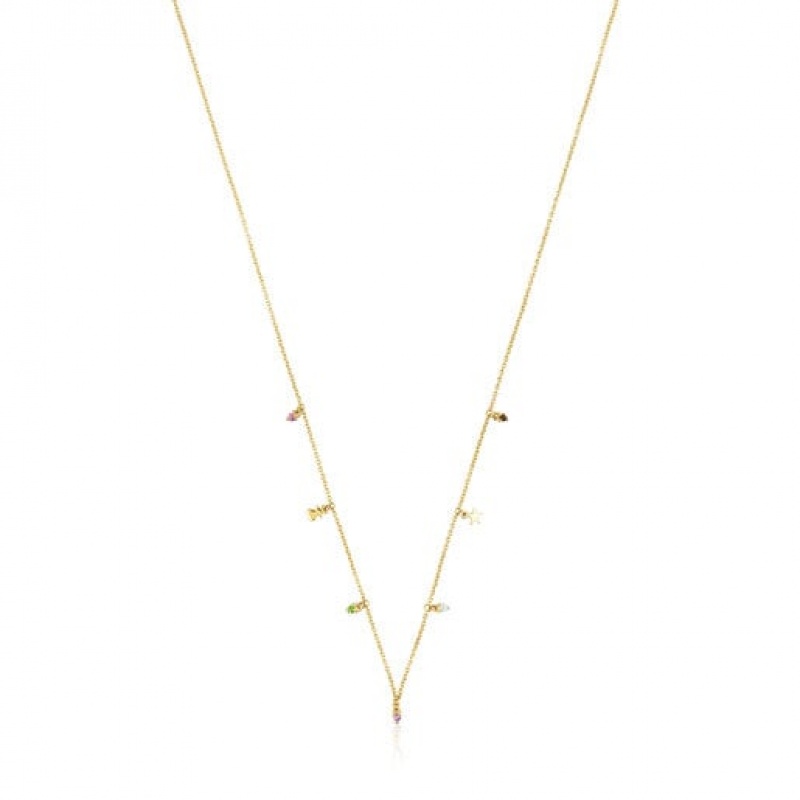 Tous Virtual garden With Gemstones Charms Halskette Gold | Österreich-SPGLYK596