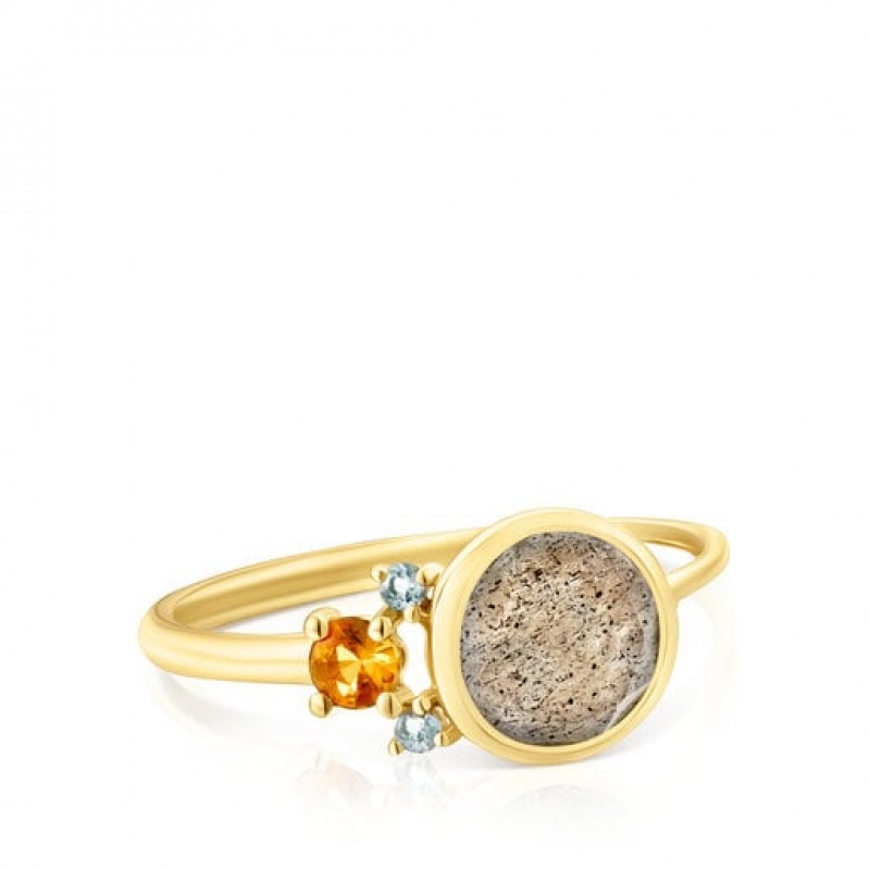 Tous Virtual garden With Labradorite Sapphire Ring Gold | Österreich-WIEVQP021