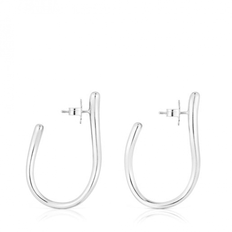 Tous Wave-shaped Hoop New Hav Ohrringe Silber | Österreich-GJMLBQ075