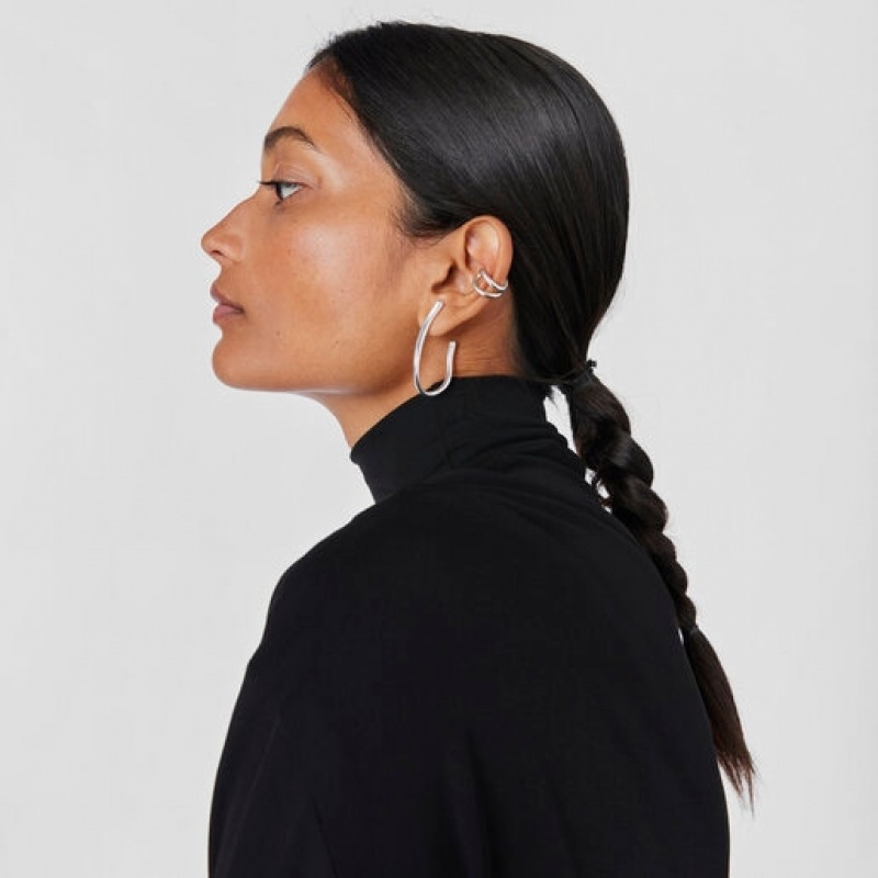 Tous Wave-shaped Hoop New Hav Ohrringe Silber | Österreich-GJMLBQ075