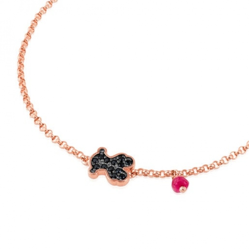 Tous With Spinel Ruby Bear Motif Motif Armband Rosa Gold | Österreich-CJHTNX269