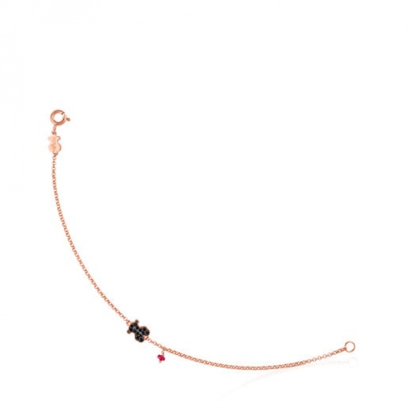 Tous With Spinel Ruby Bear Motif Motif Armband Rosa Gold | Österreich-CJHTNX269