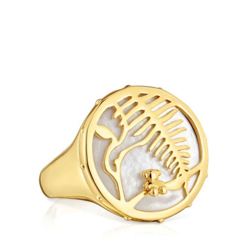 Tous Yunque Openwork Signet Ring Gold | Österreich-CITZWL795