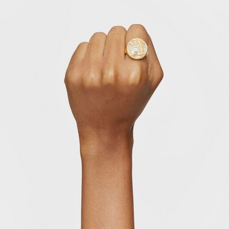 Tous Yunque Openwork Signet Ring Gold | Österreich-CITZWL795